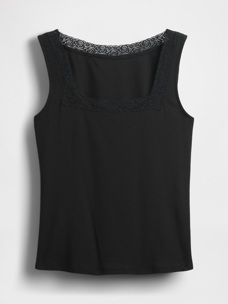 Lace-Trim Tank Top