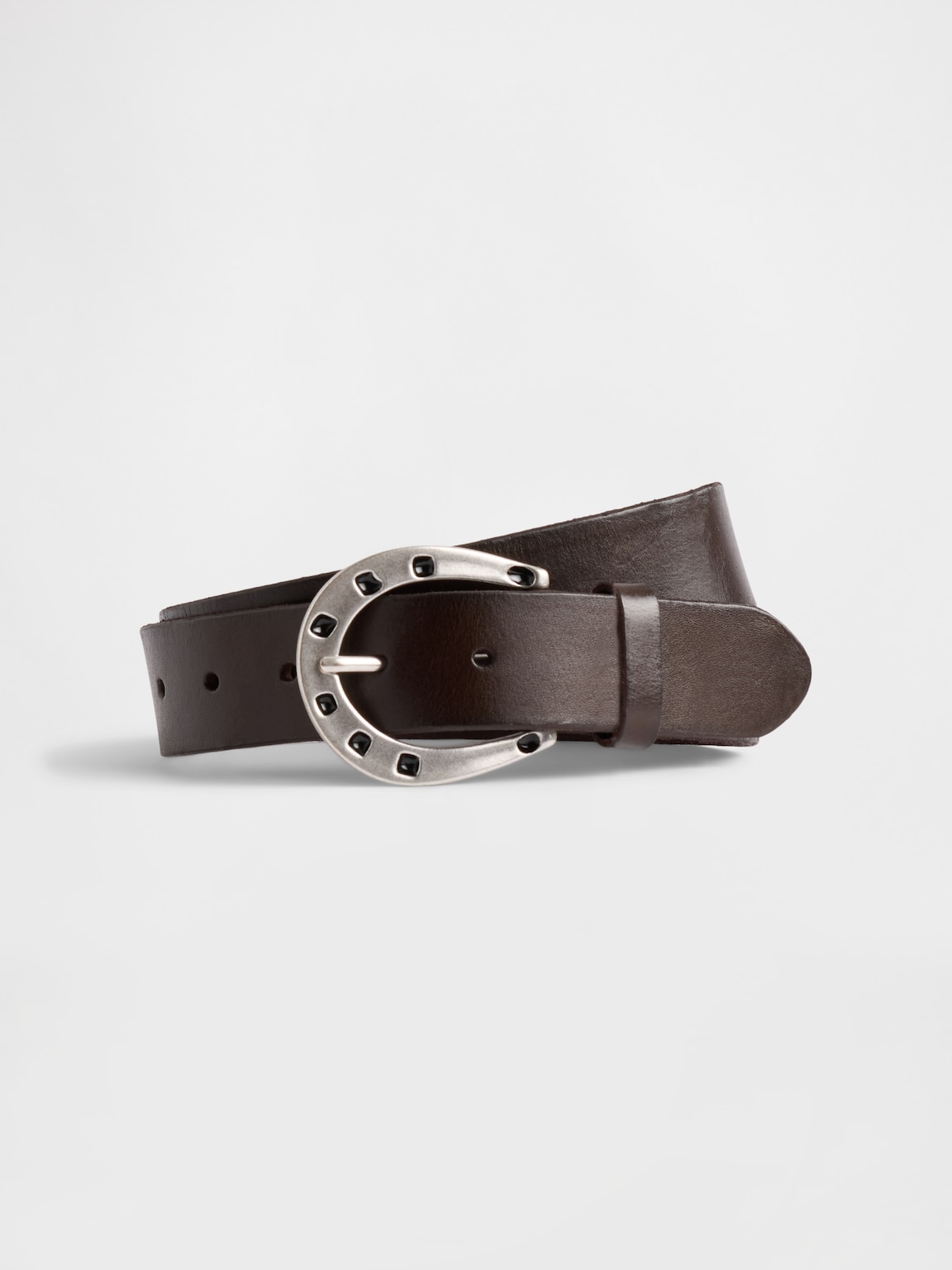 Leather Horseshoe Buckle Belt
