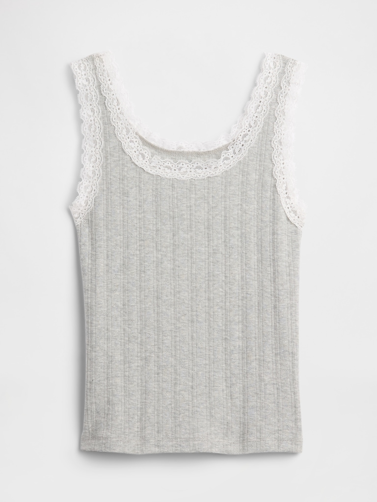 Kids Pointelle Sweater Tank Top