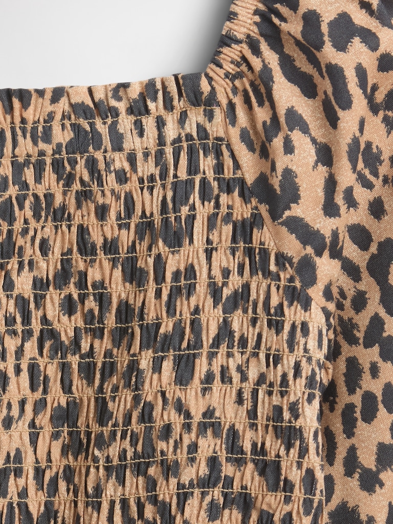 Kids Squareneck Puff Sleeve Top