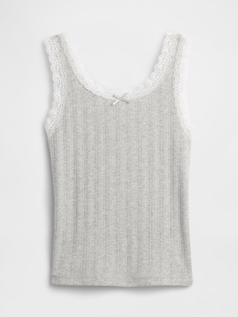 Kids Pointelle Sweater Tank Top