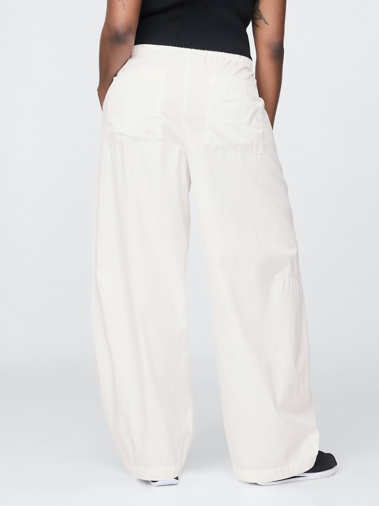 Mid Rise Barrel Parachute Pants