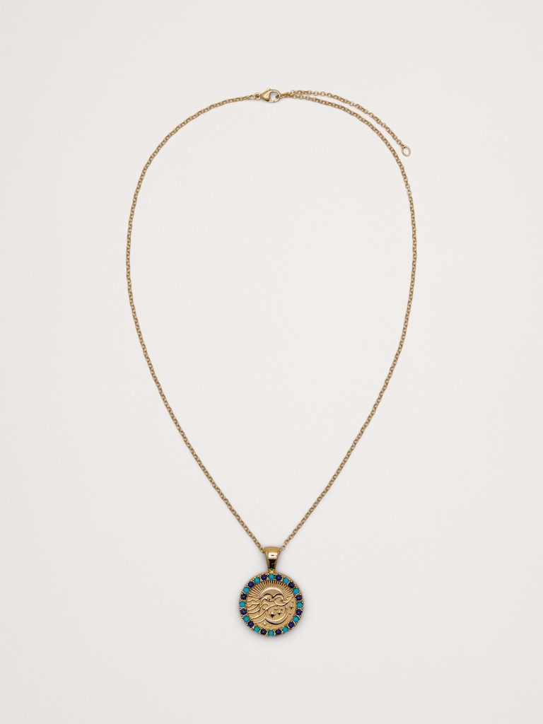 Wanderlust Celestial Petite Pendant Coin with Chain by Jane Win