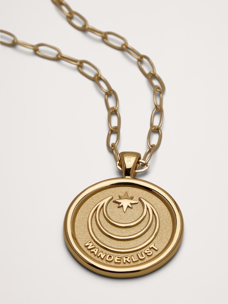 Wanderlust Celestial Pendant Coin with Chain by Jane Win