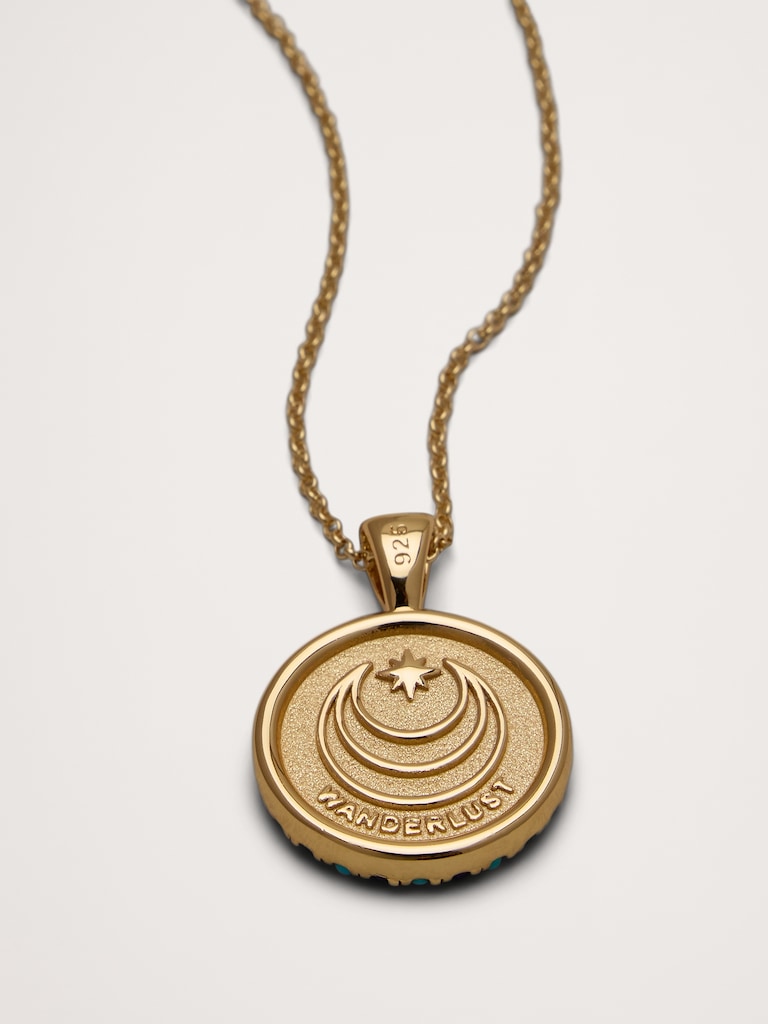 Wanderlust Celestial Petite Pendant Coin with Chain by Jane Win
