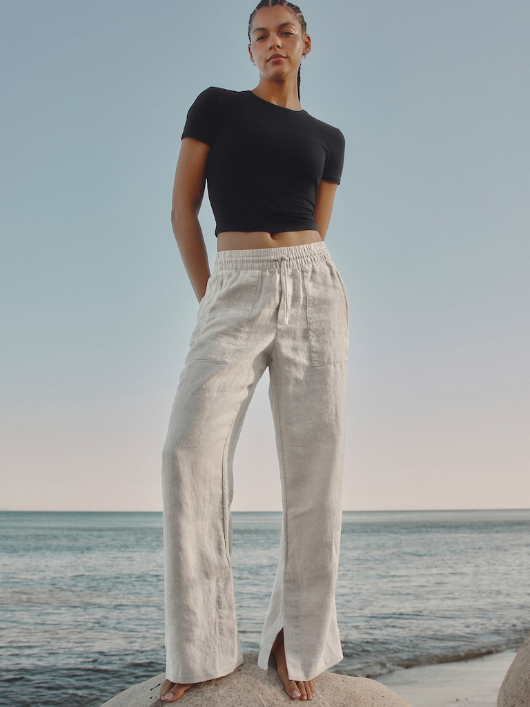 Retreat Linen High Rise Wide Leg Pant