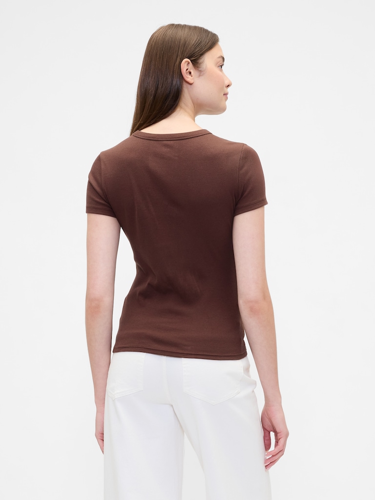 Ribbed Crewneck T-Shirt