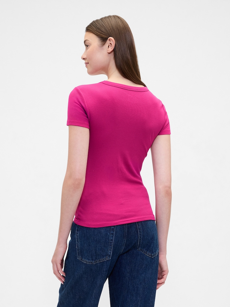 Ribbed Crewneck T-Shirt