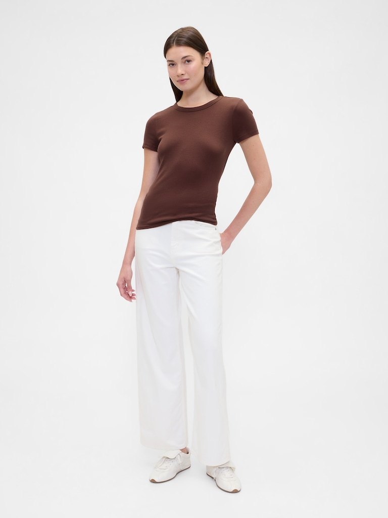 Ribbed Crewneck T-Shirt