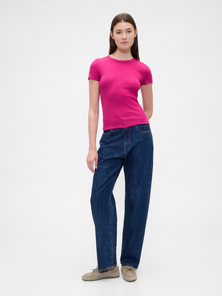 Ribbed Crewneck T-Shirt