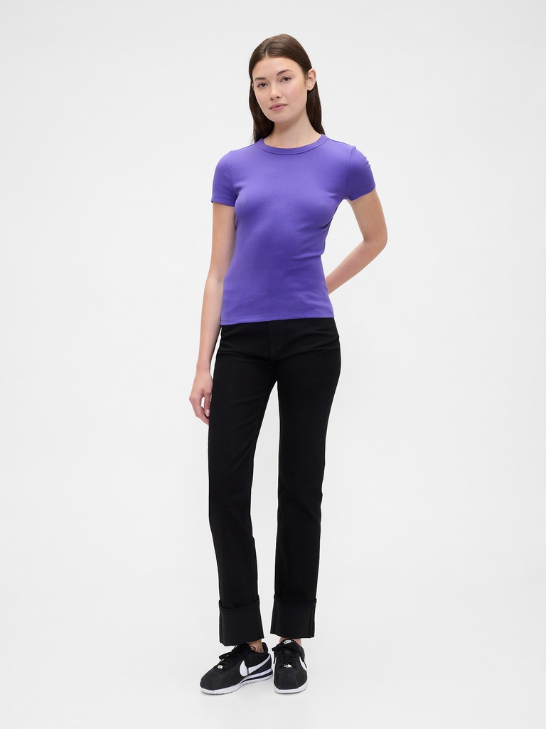 Ribbed Crewneck T-Shirt