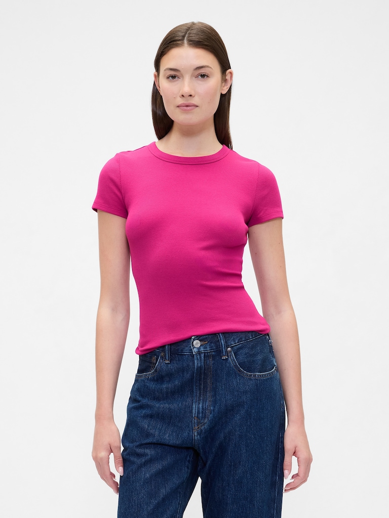 Ribbed Crewneck T-Shirt