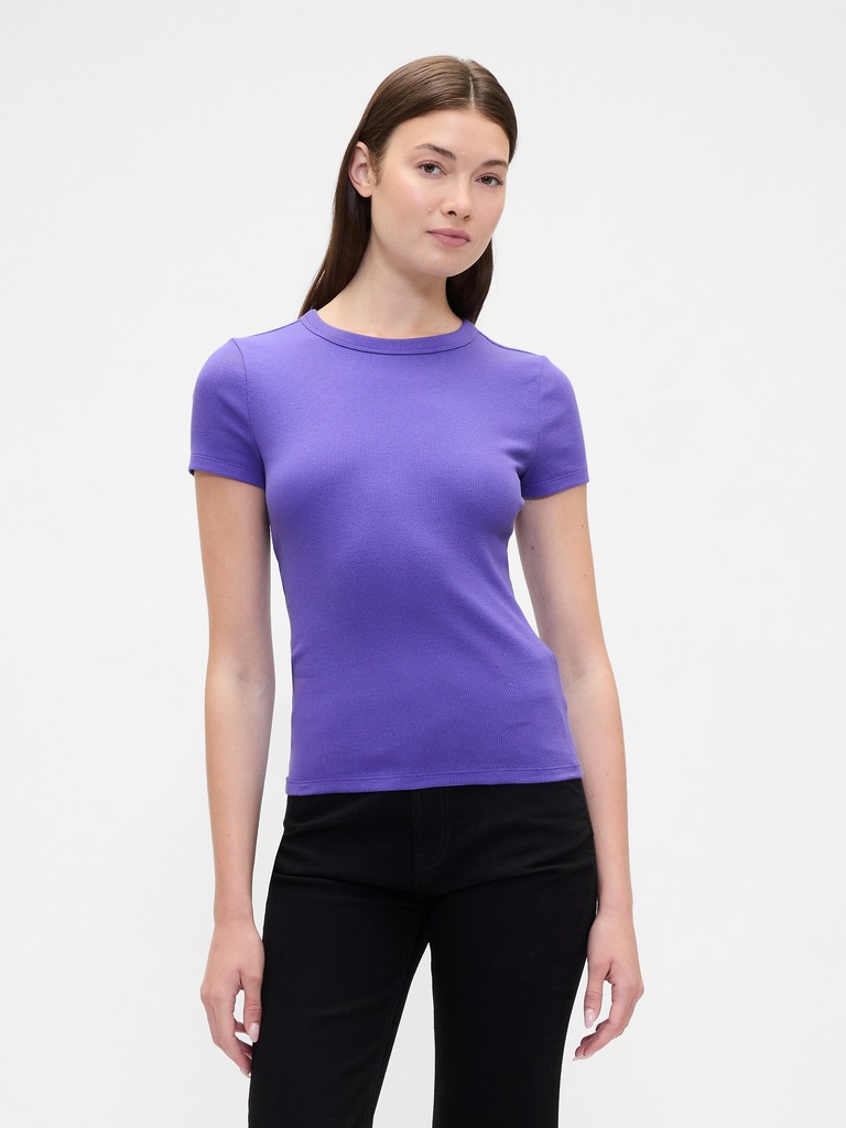 Ribbed Crewneck T-Shirt