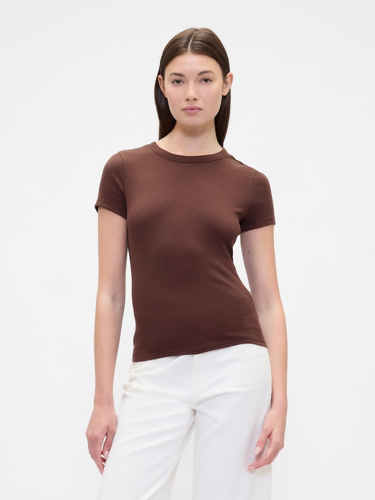 Ribbed Crewneck T-Shirt