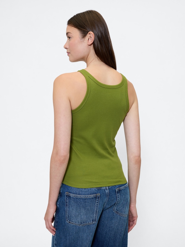Ribbed Scoopneck Tank Top