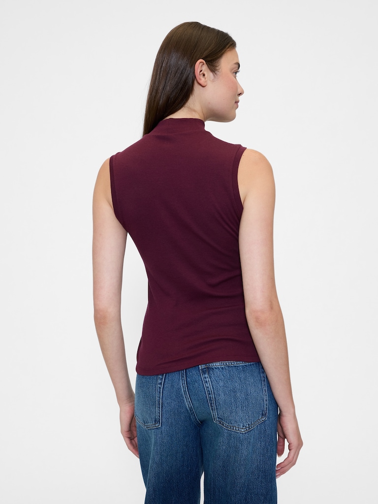 Modern Ribbed Mockneck Tank Top