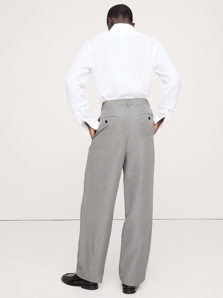 Tencel™-Linen Wide-Leg Suit Pant