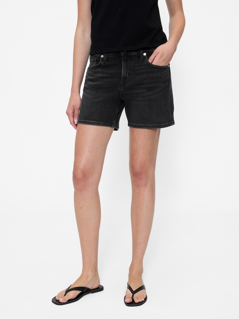 5" Mid Rise Denim Shorts