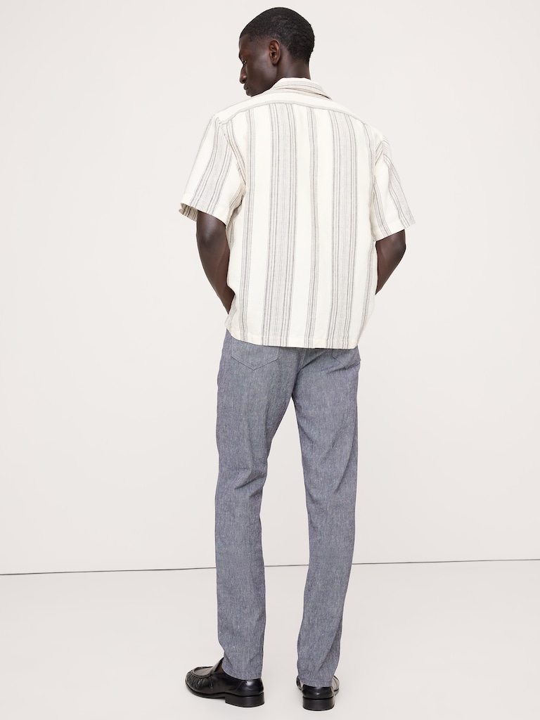 Slim Heathered Linen-Cotton Traveler Pant