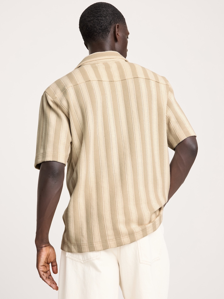 Pointelle Stripe Resort Shirt
