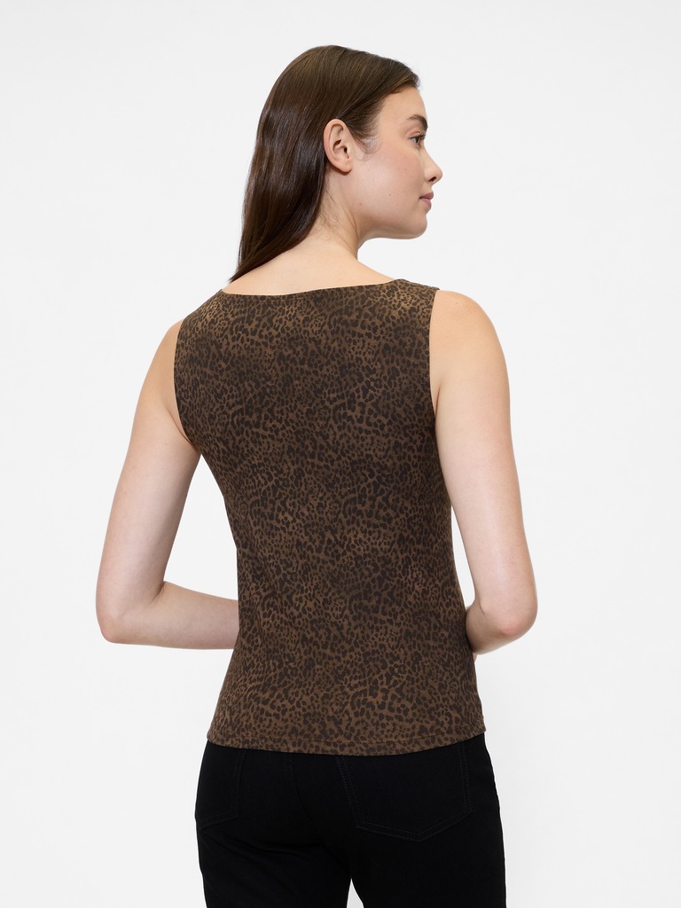 Sleeveless Boatneck Tank Top