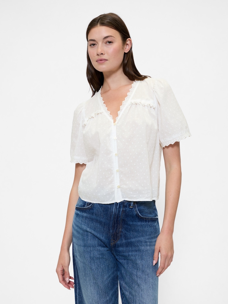 Ruffle V-Neck Top