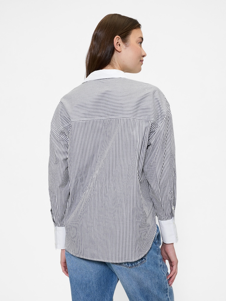 Stripe Poplin Big Shirt