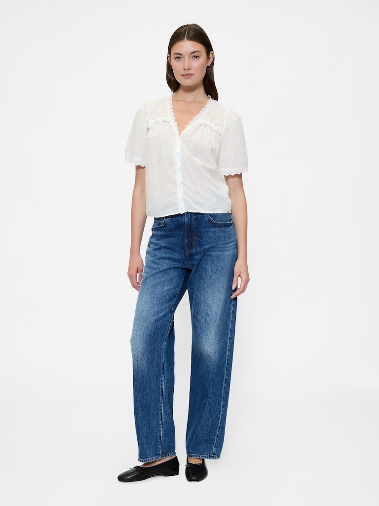 Ruffle V-Neck Top
