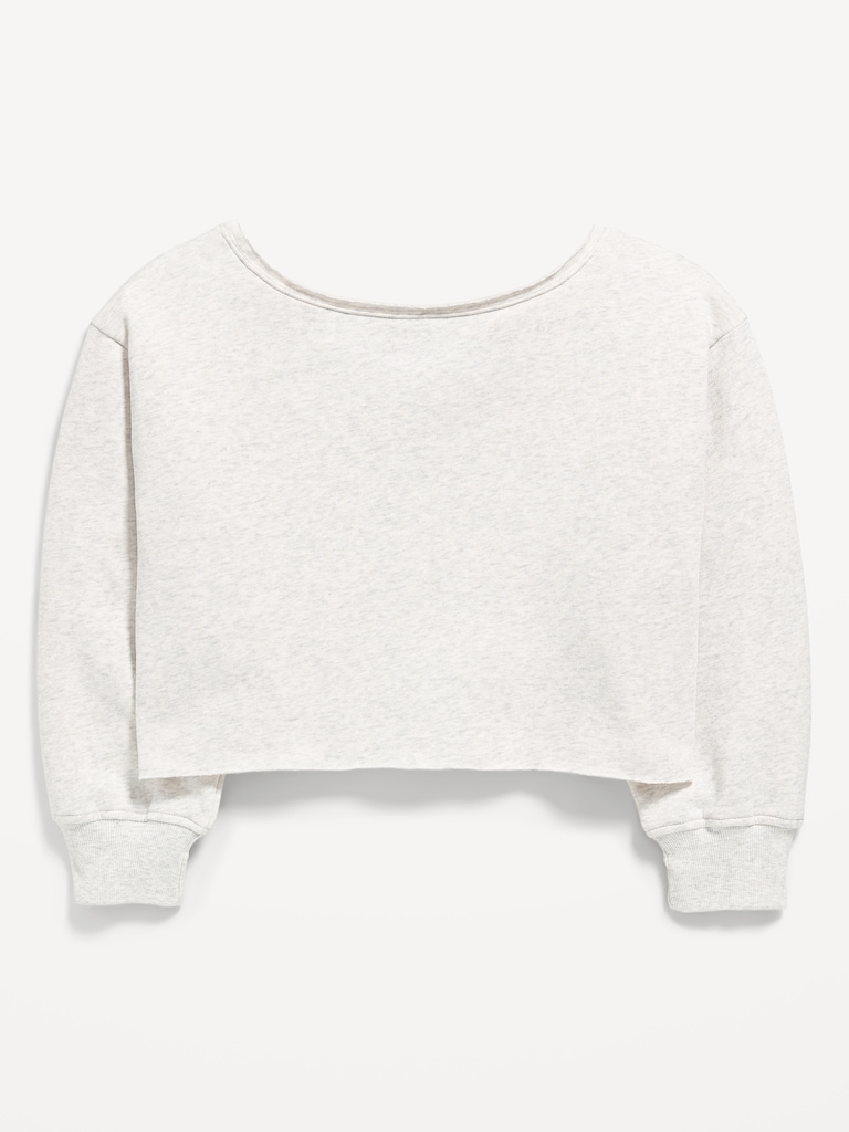 Boat-Neck Graphic Sweatshirt for Girls