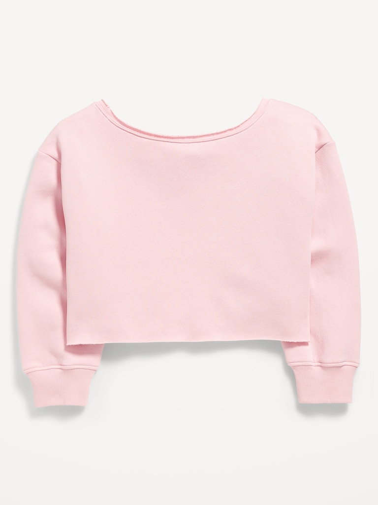Boat-Neck Graphic Sweatshirt for Girls