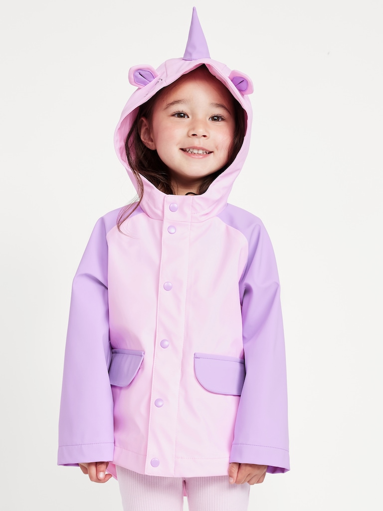 Water-Resistant Critter Hooded Jacket for Toddler Girls