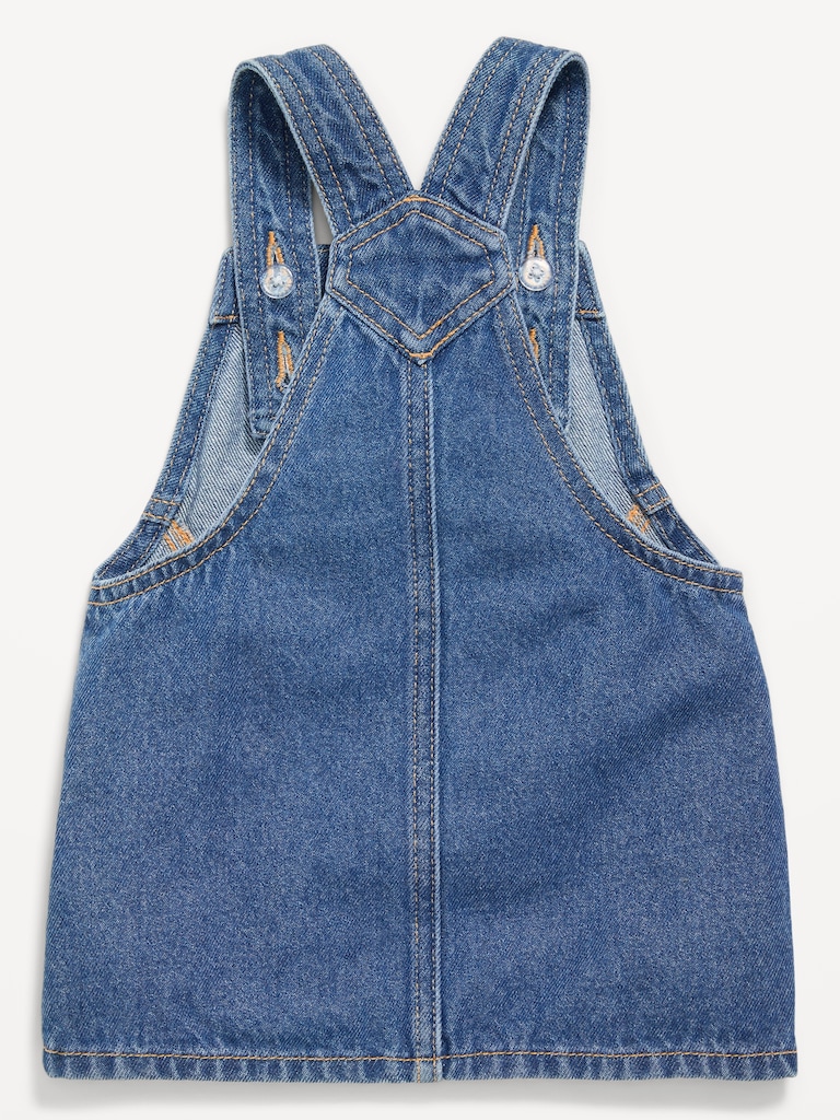 Heart-Pocket Jean Skirtall Dress for Baby