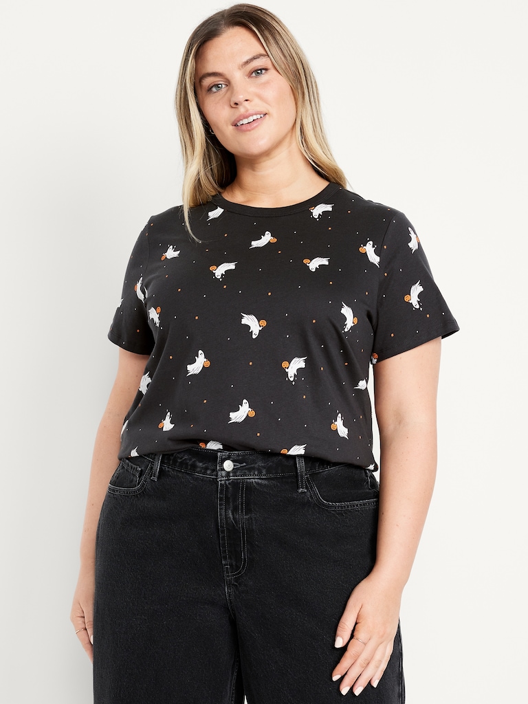 T-shirt passe-partout ras du cou à motif