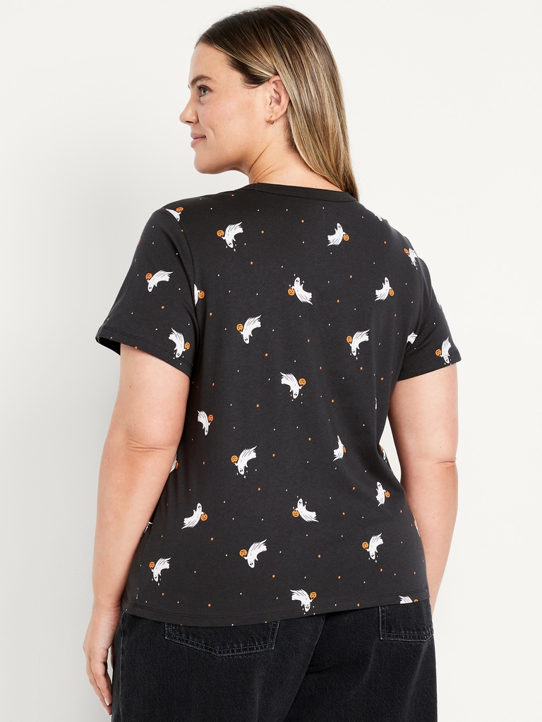 T-shirt passe-partout ras du cou à motif
