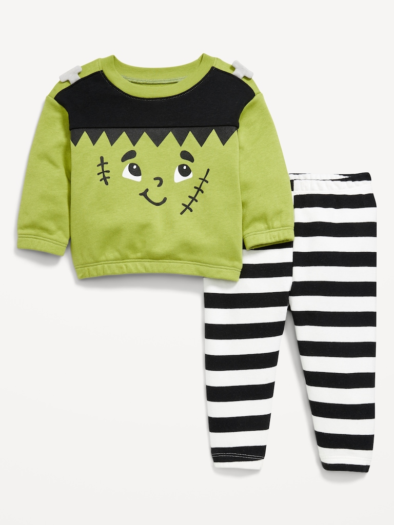 French-Terry Halloween Sweatshirt and Sweatpants Set for Baby