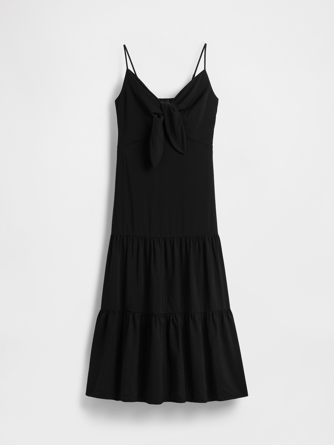 Tie-Front Tiered Maxi Dress