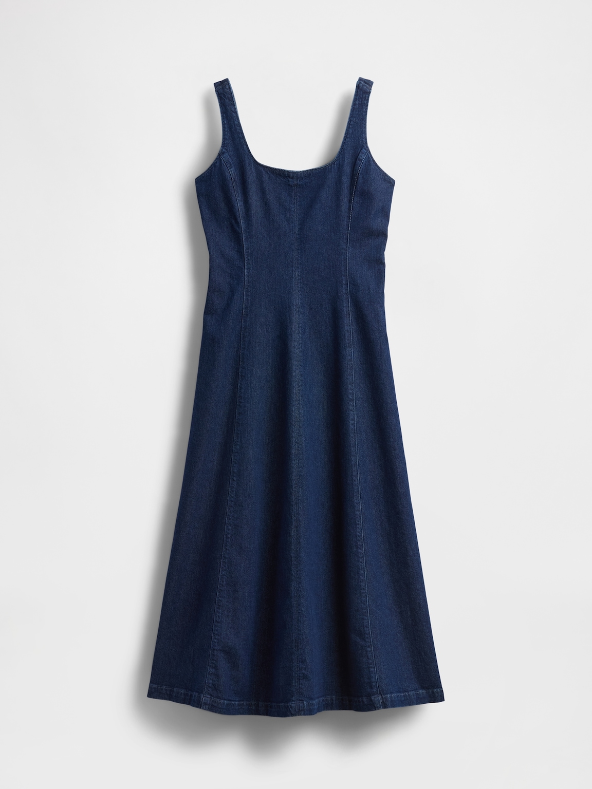 Denim Square-Neck Maxi Dress