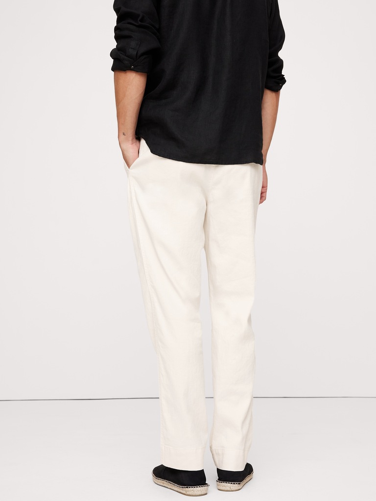 Italian Linen-Cotton Pull-On Pant