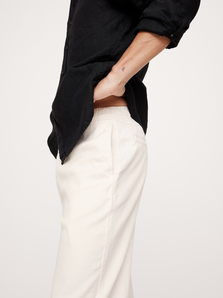 Italian Linen-Cotton Pull-On Pant