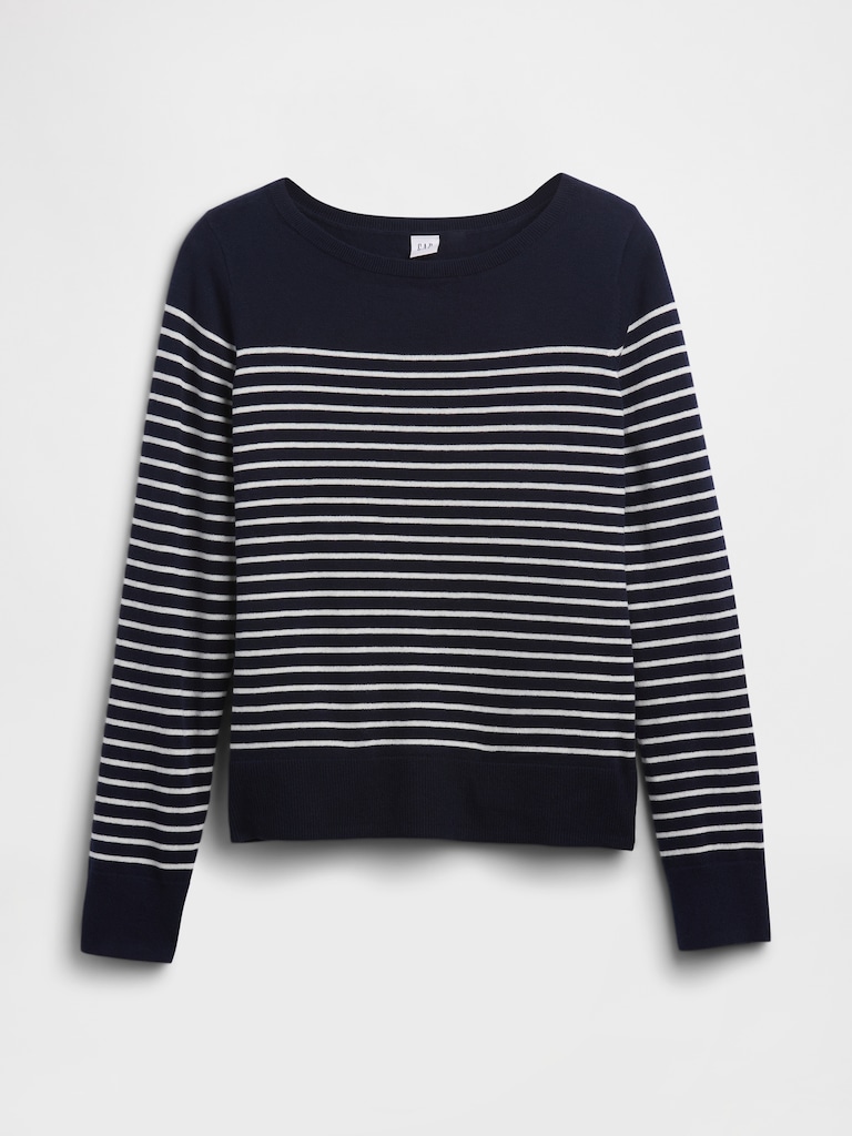 Relaxed Stripe Boatneck Sweater