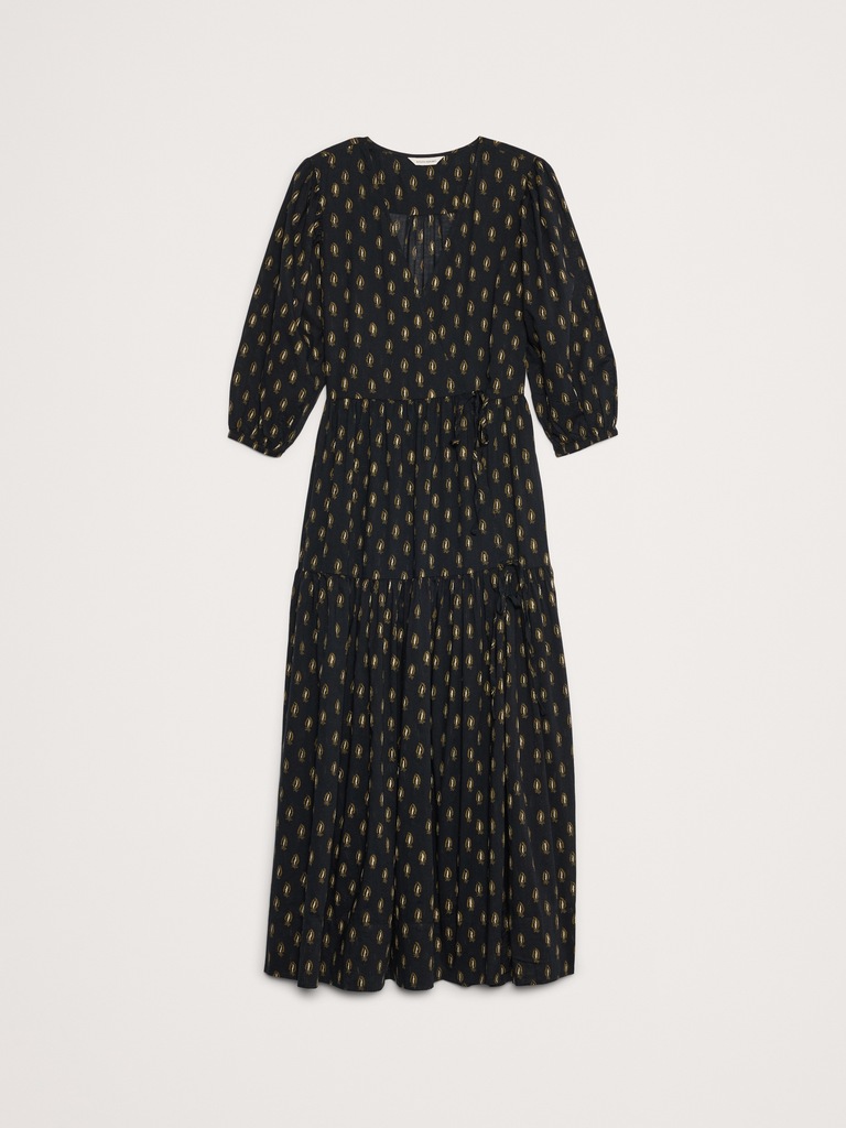 Cotton Wrap Maxi Dress