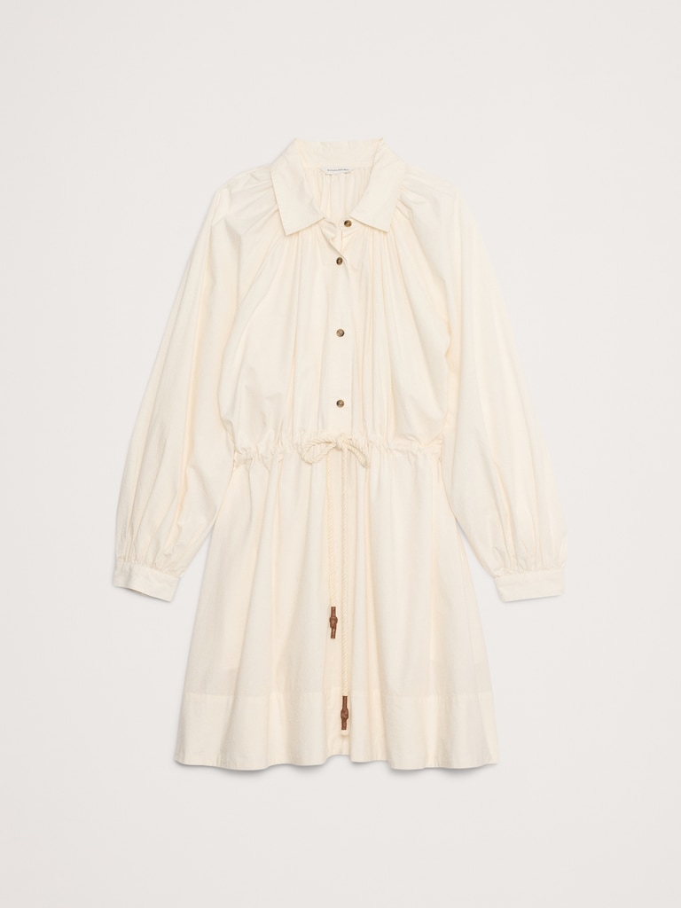 Cotton Poplin Mini Shirtdress