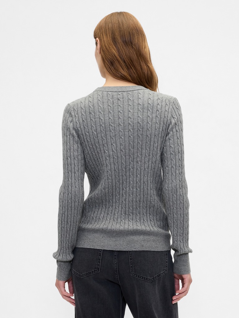 CashSoft Cable-Knit Crewneck Sweater