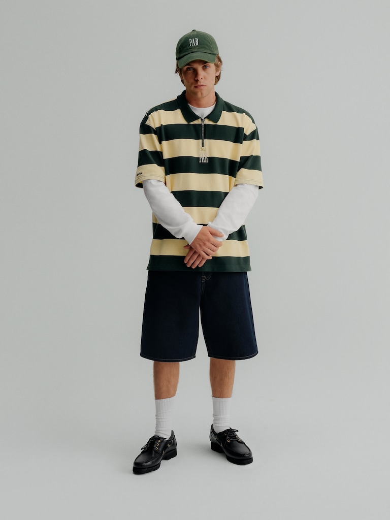 Gap × Malbon Logo Striped Polo Shirt