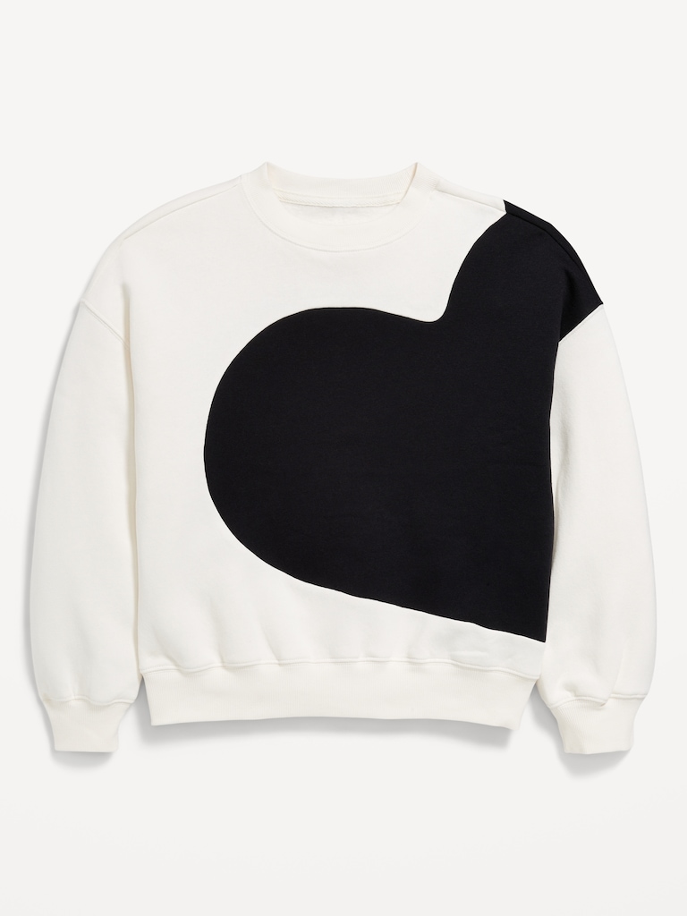 Oversized Graphic Tunic Sweatshirt for Girls