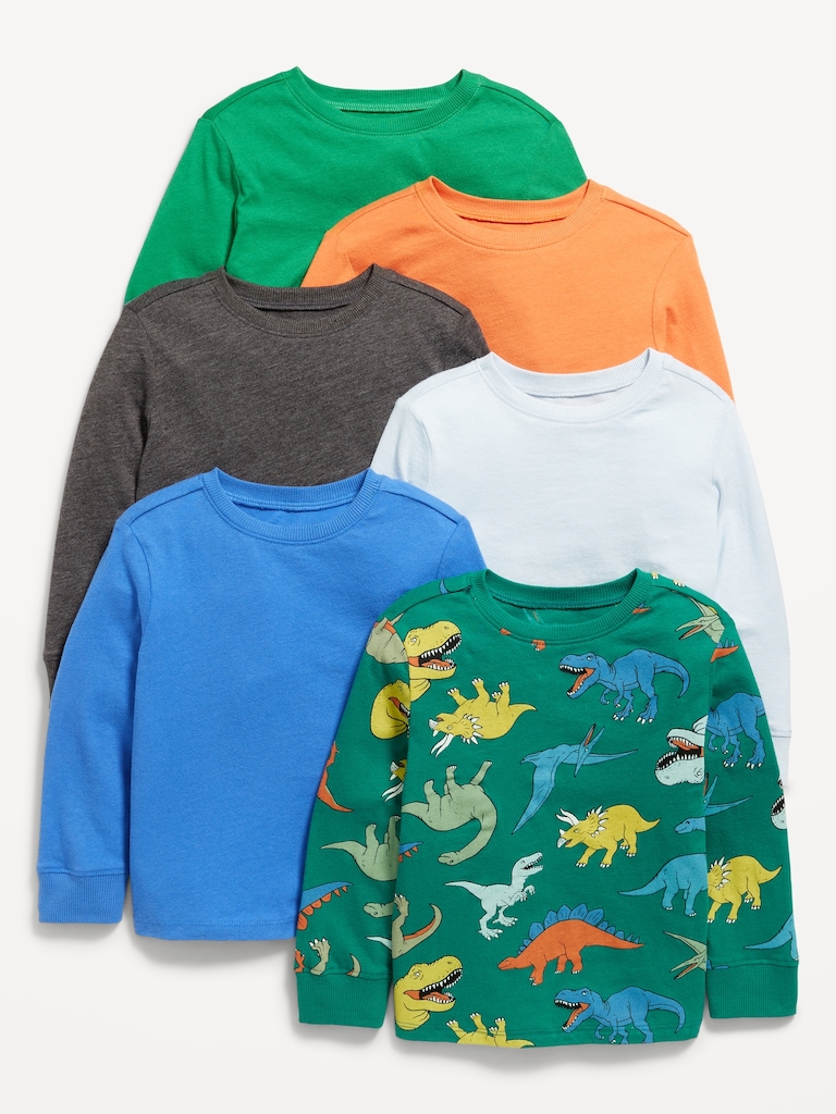Long-Sleeve T-Shirt 6-Pack for Toddler Boys