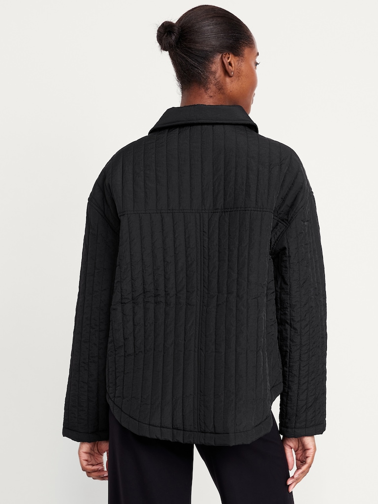 Oversized Lightweight Water-Resistant Quilted Jacket