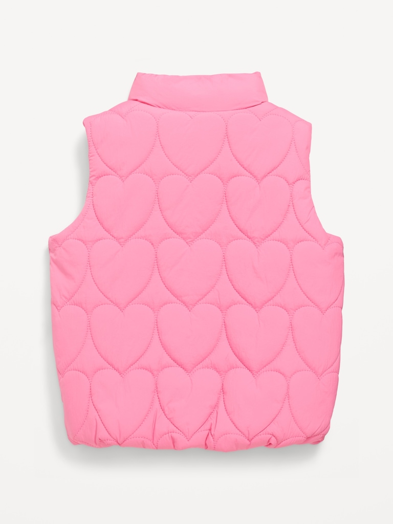 Water-Resistant Quilted Puffer Vest for Toddler Girls