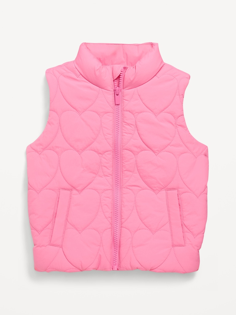 Water-Resistant Quilted Puffer Vest for Toddler Girls