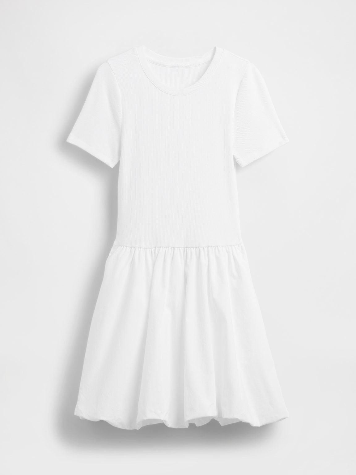 Modern Mixed Media Bubble Mini Dress